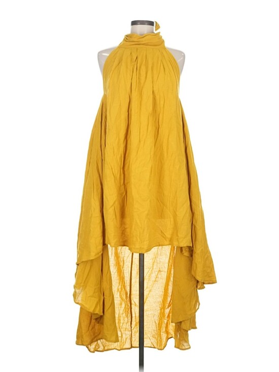 Free People Dresses & Skirts - Free People Must Have Mustard Yellow High-Low Halter Cami Casual Dress Size M
